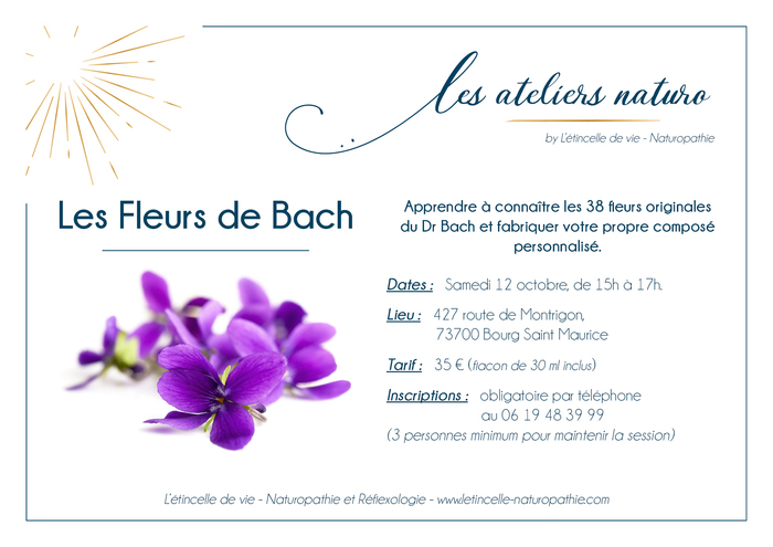 Atelier Fleurs de Bach Cabinet de naturopathie L'étincelle de Vie Bourg-Saint-Maurice