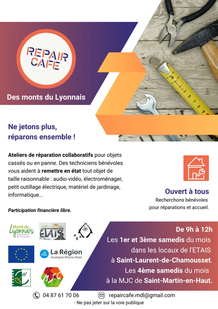 Repair Café des Monts du Lyonnais E.T.A.I.S. Saint-Laurent-de-Chamousset