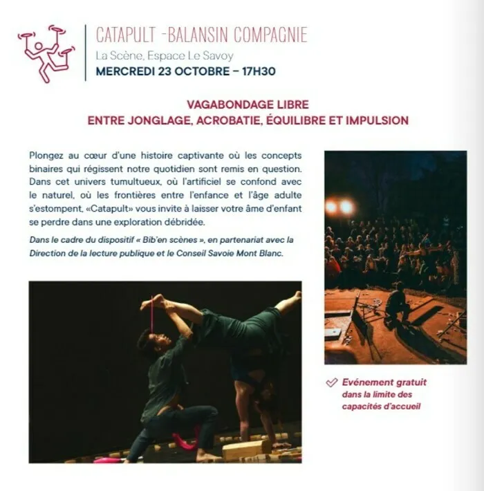 SPECTACLE CATAPULT organisé par la Mairie de Bourg saint Maurice espace la scene bsm Bourg-Saint-Maurice