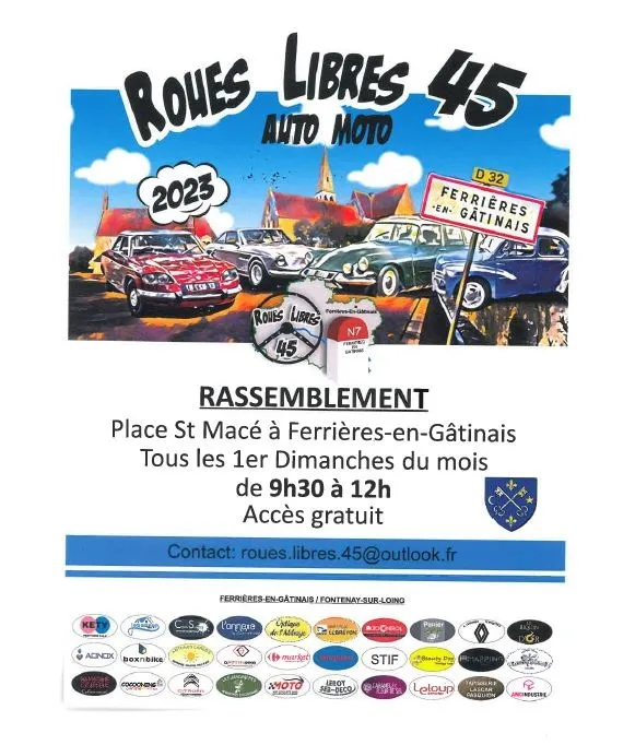 Rassemblement de véhicules et motos anciennes