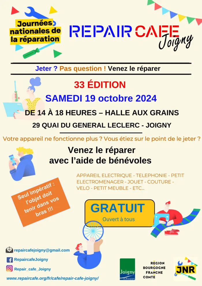 33 édition du Repair Café Joigny Halle aux grains de Joigny Joigny