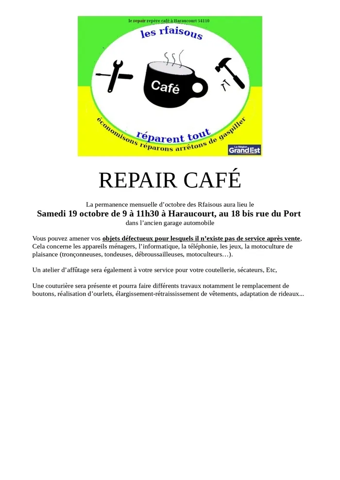 REPAIR CAFE HARAUCOURT HARAUCOURT