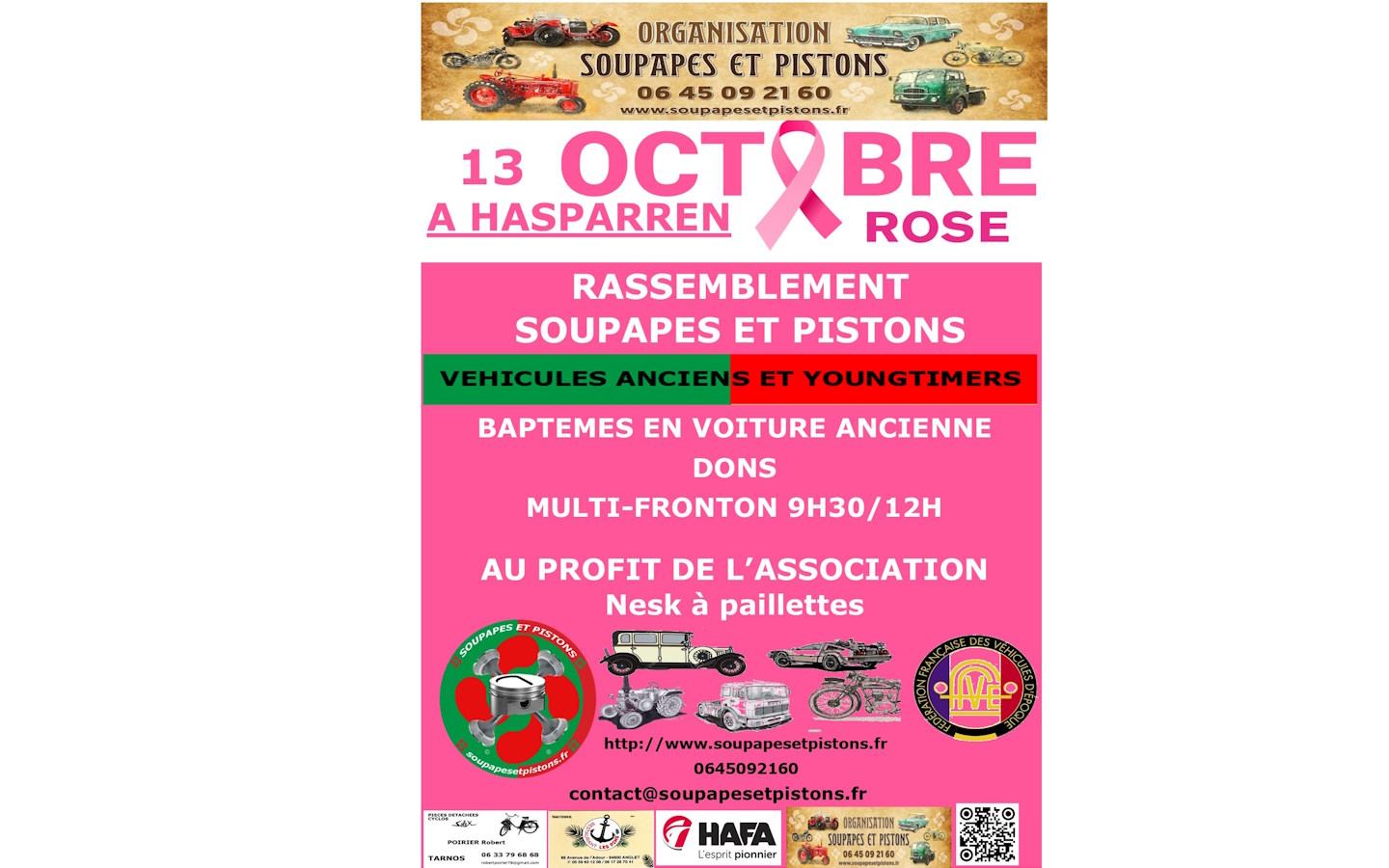 Octobre Rose Rassemblement du club Soupapes et pistons