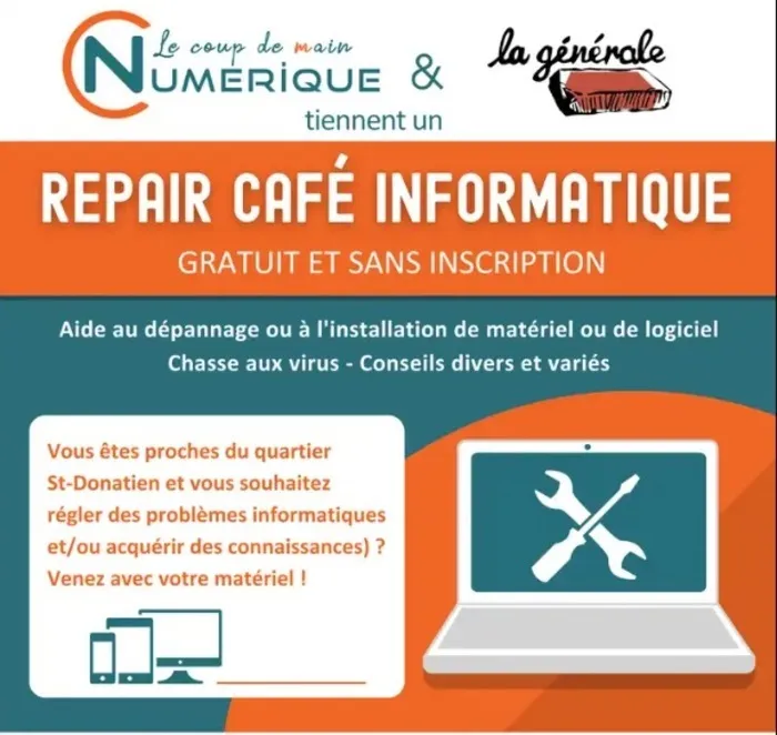 Repair Café Numérique du Coup de Main Numérique à La Générale La Générale Nantes