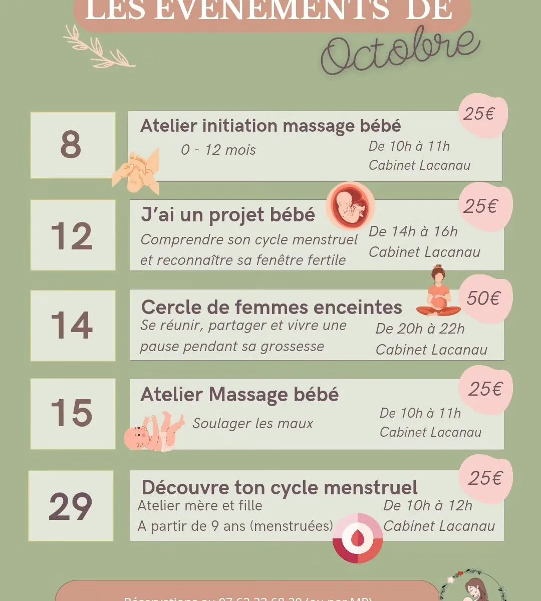 Atelier initiation massage bébé 0 à 12 mois sur réservation