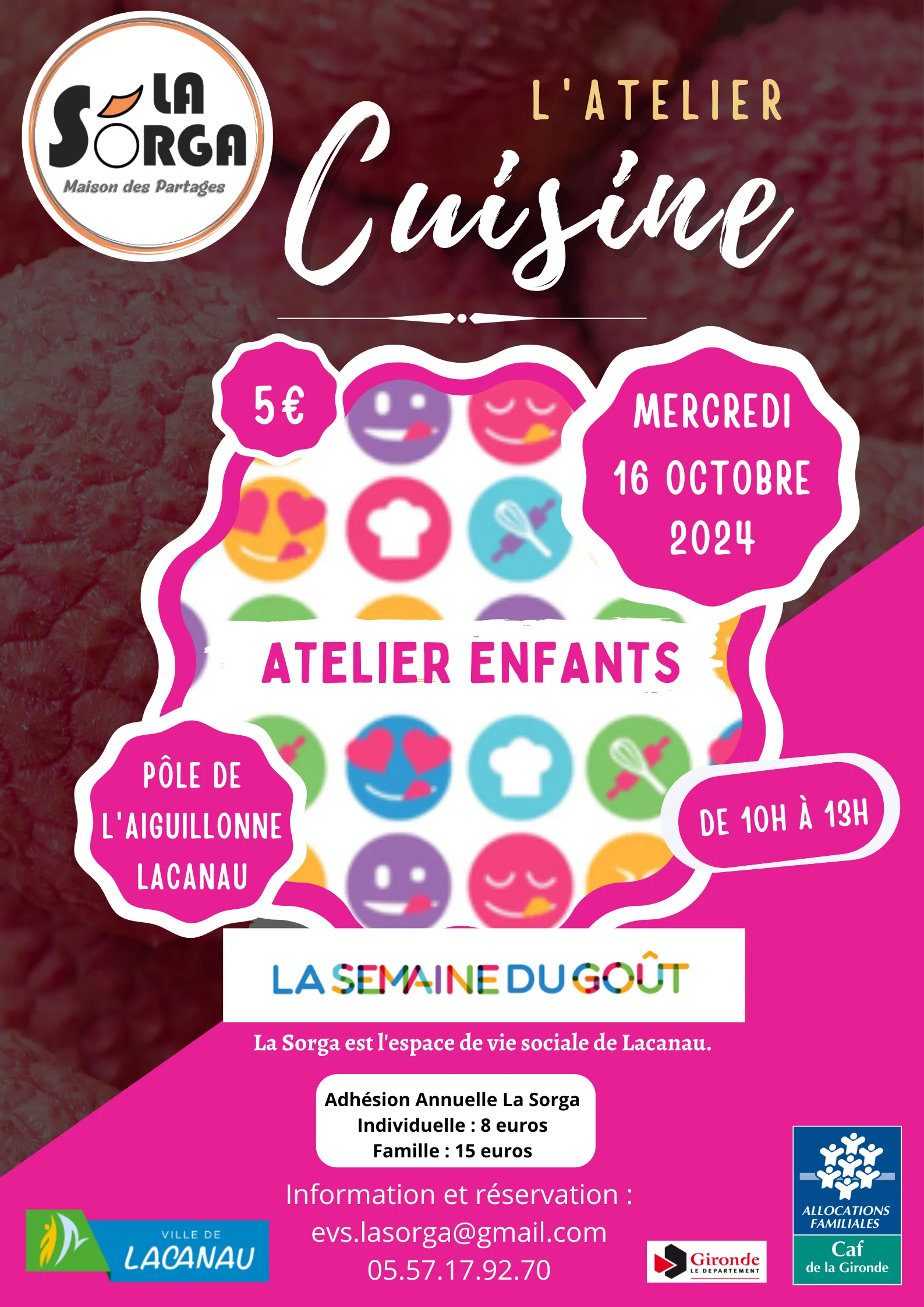 Atelier cuisine enfants avec la Sorga (sur réservation)