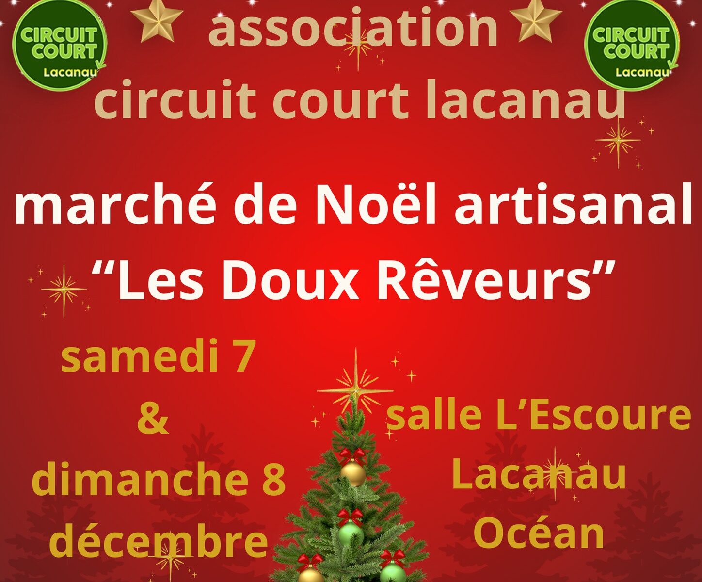 Marché artisanal de Noël "Les Doux Rêveurs" organisé par l'association Circuit Court