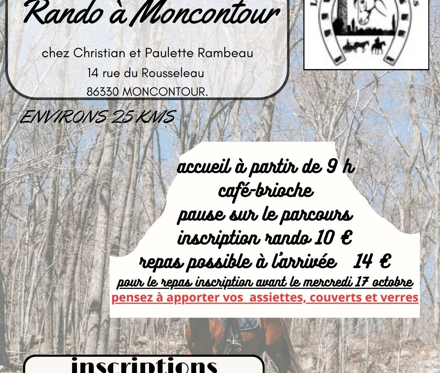 Randonnée équestre à Moncontour