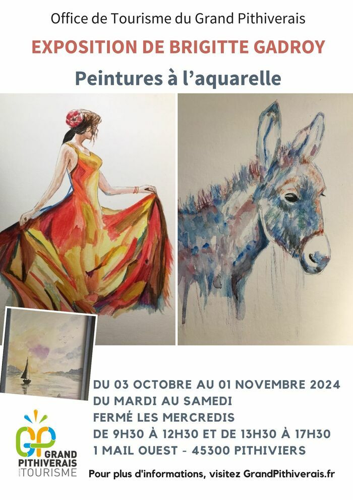 Exposition de peintures de Brigitte Gadroy Office de Tourisme du Grand Pithiverais - Bureau de Pithiviers Pithiviers