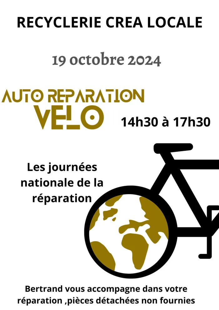 auto réparation vélo recyclerie crea locale Biron