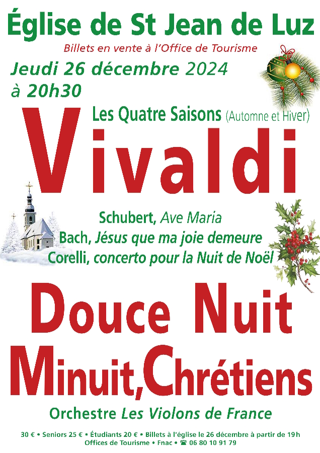 Concert de Noël Les 4 Saisons de Vivaldi par l'orchestre les Violons de France