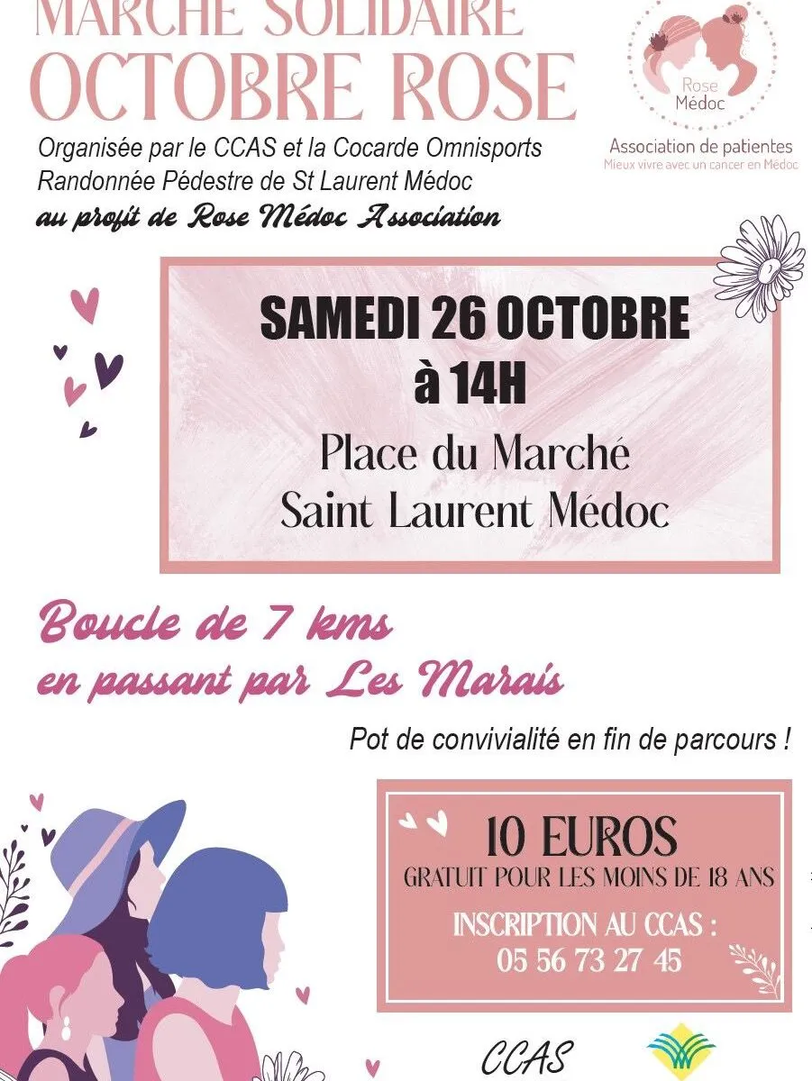 Octobre Rose 2024 Marche solidaire à Saint-Laurent-Médoc