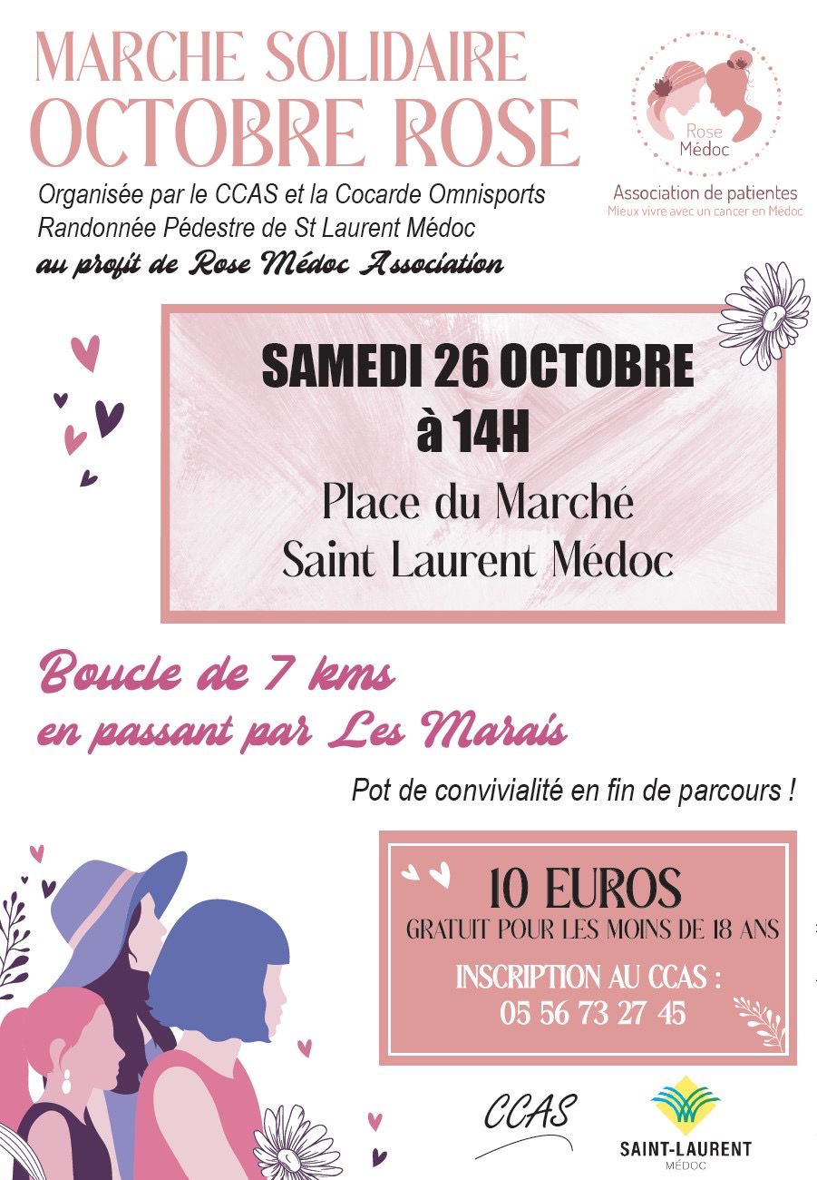 Octobre Rose 2024 Marche solidaire à Saint-Laurent-Médoc