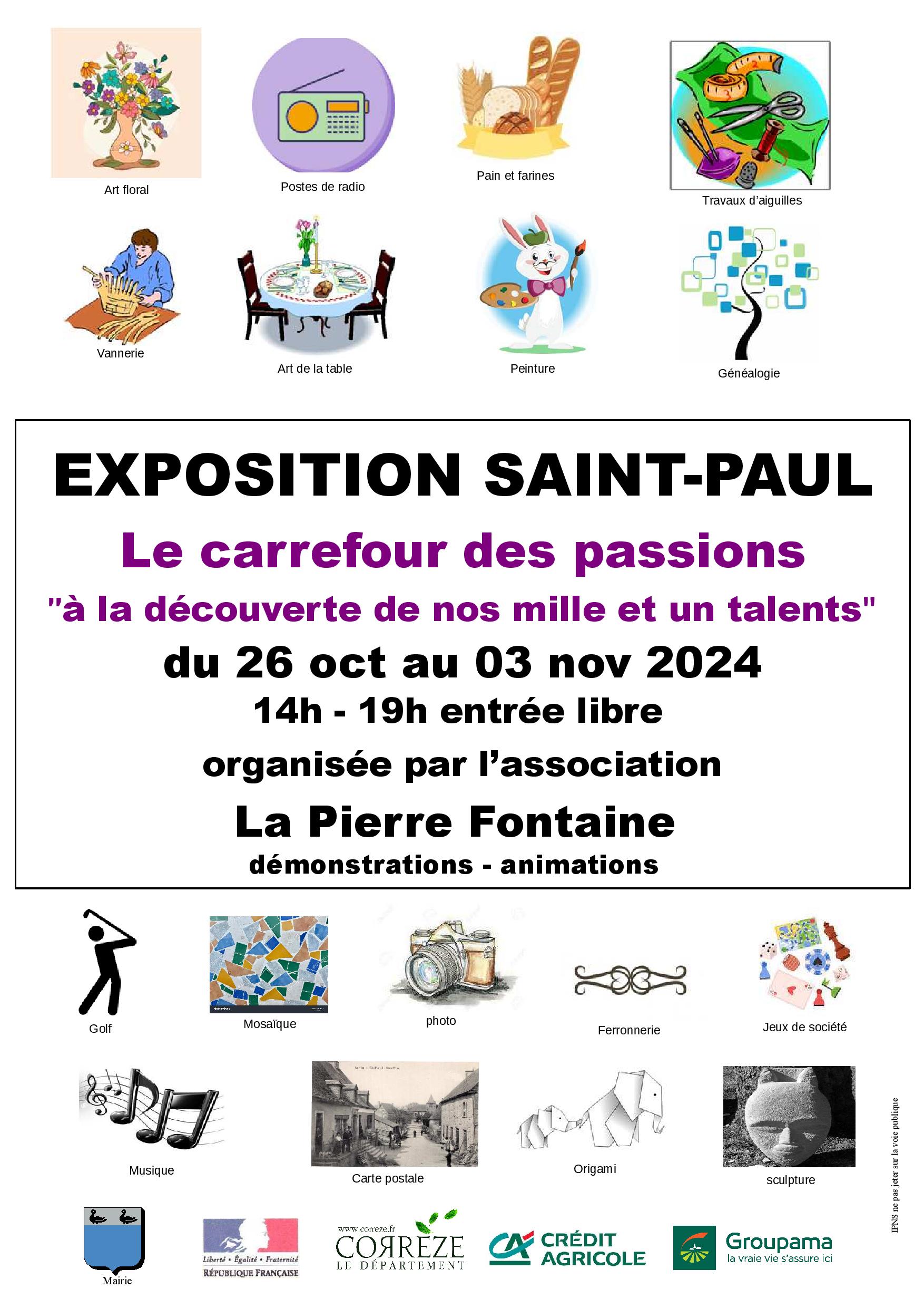 Exposition Saint Paul Le carrefour des passions à la découverte de nos mille et un talents