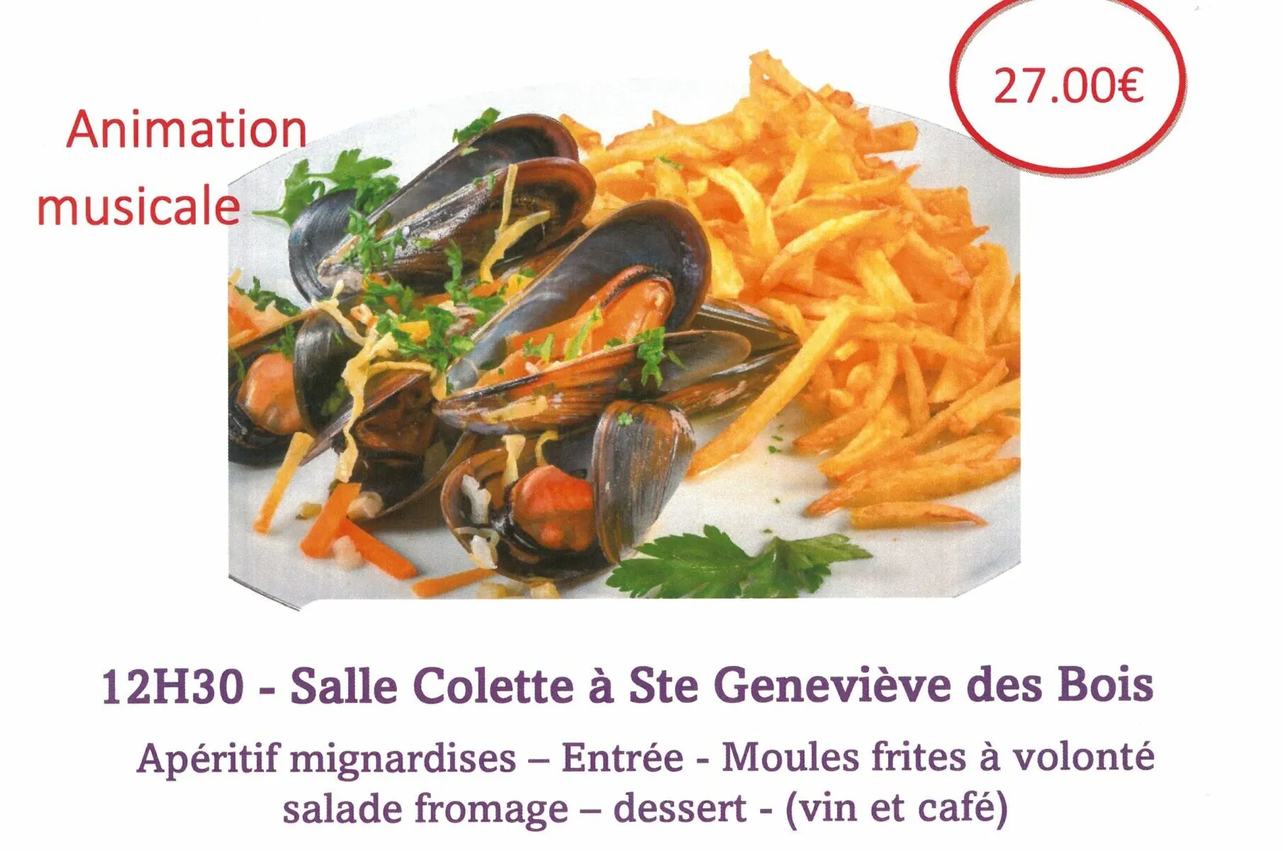 Repas moules/frites