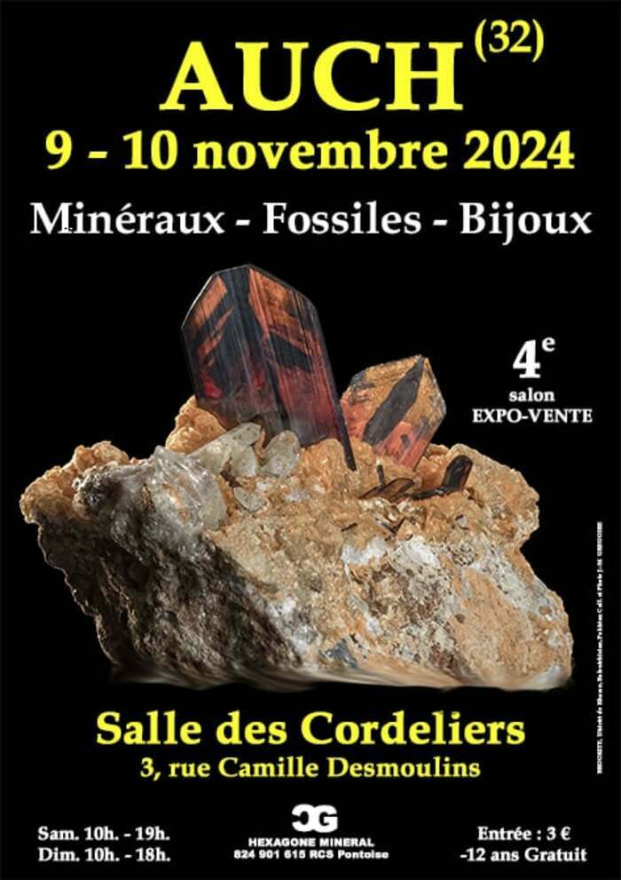 4e SALON MINERAUX FOSSILES BIJOUX de AUCH (Gers) Salle des Cordeliers Auch