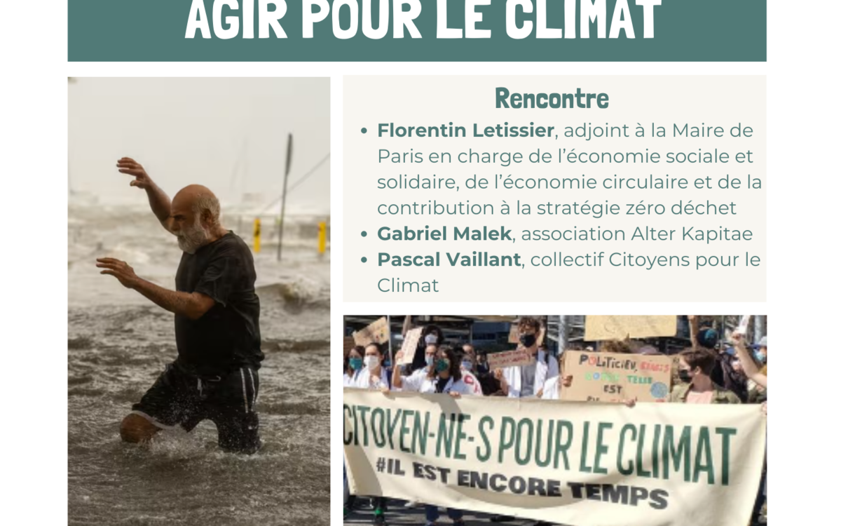 Agir pour le climat : responsabilité éthique et environnementale Bibliothèque Marguerite Audoux Paris