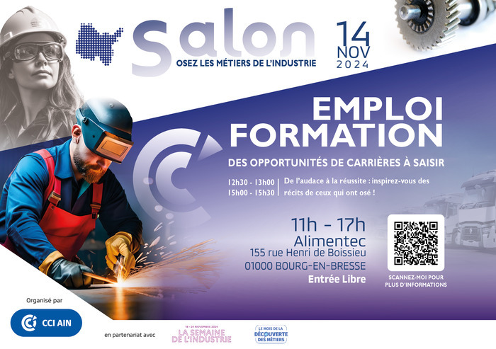 Salon emploi-formation : osez les métiers de l'industrie Alimentec Bourg-en-Bresse