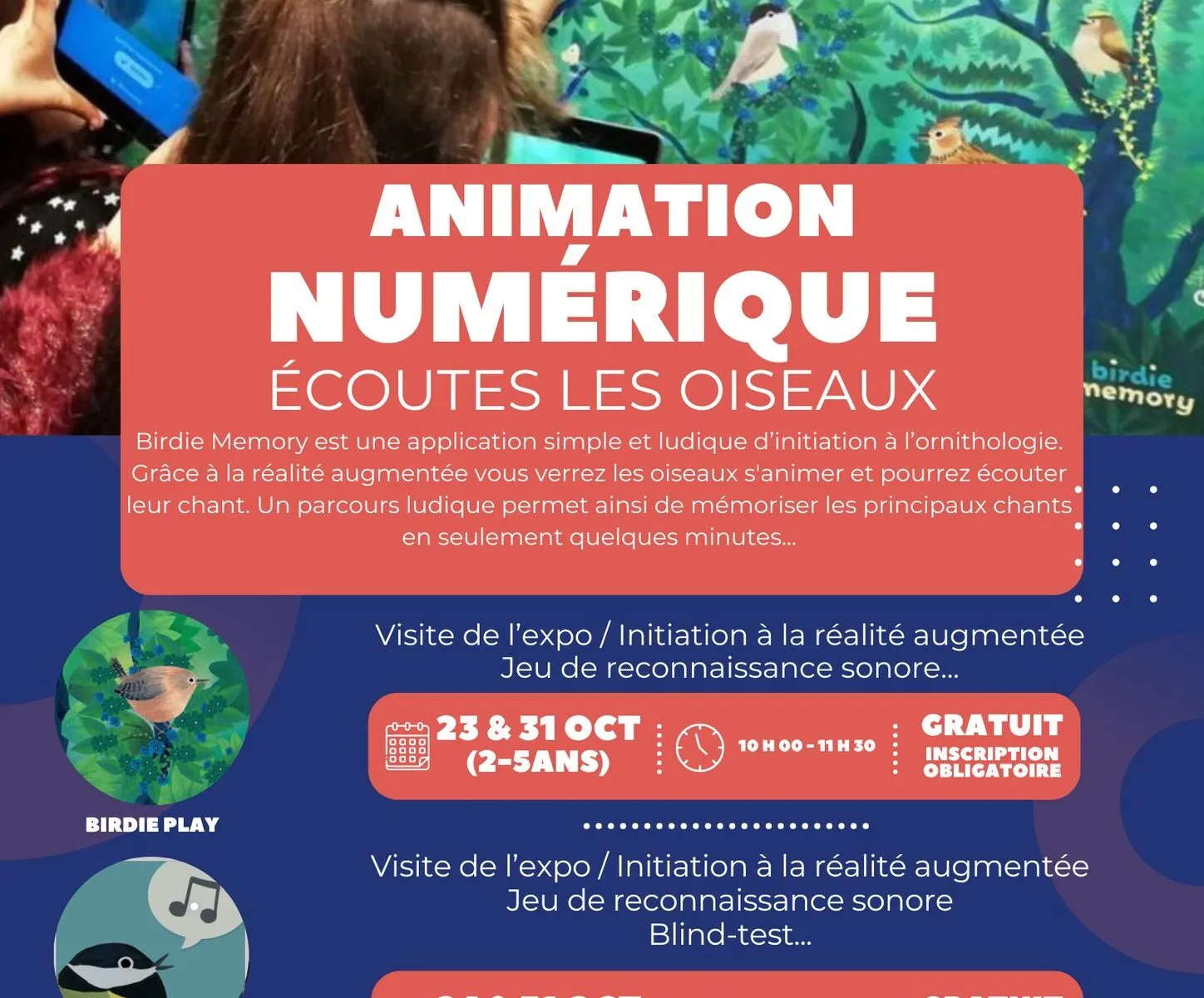 Animation numérique écoutes les oiseaux