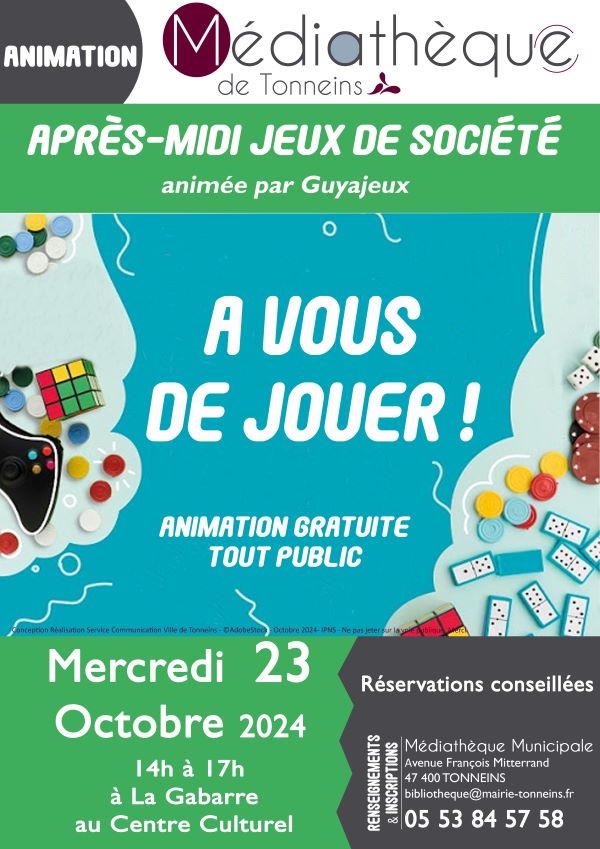 Après-midi Jeux de Société à la Médiathèque