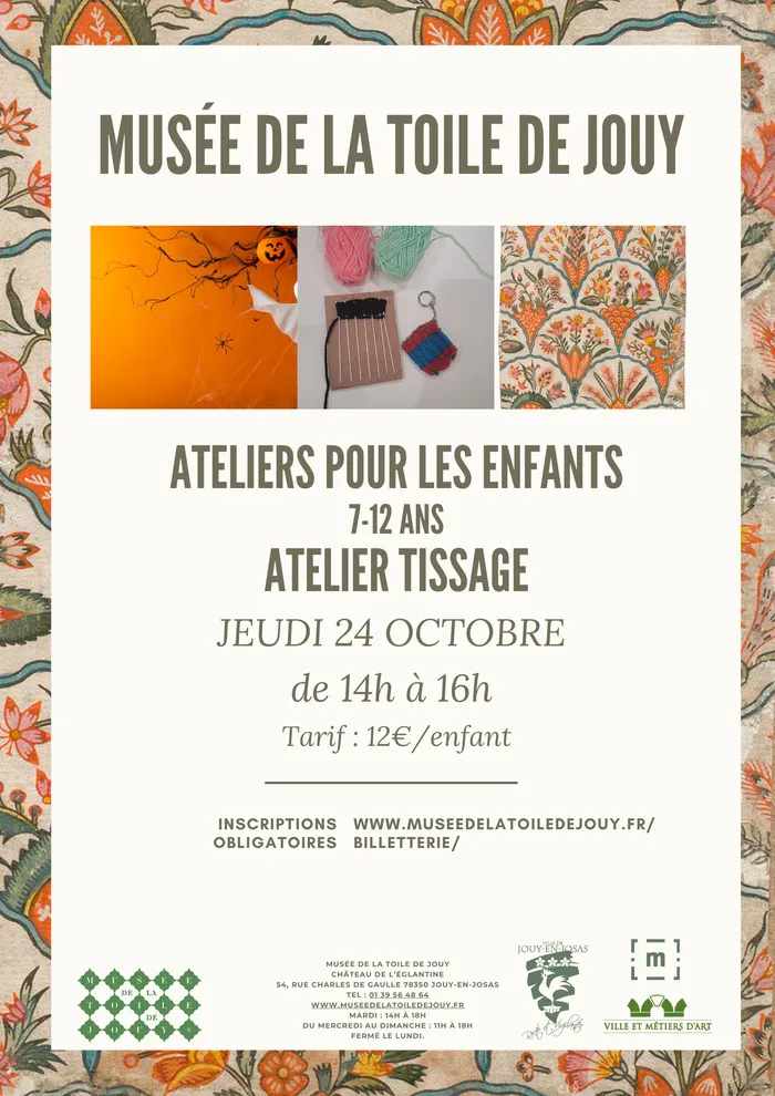 Atelier créatif pour les enfants Musée de la Toile de Jouy Jouy-en-Josas