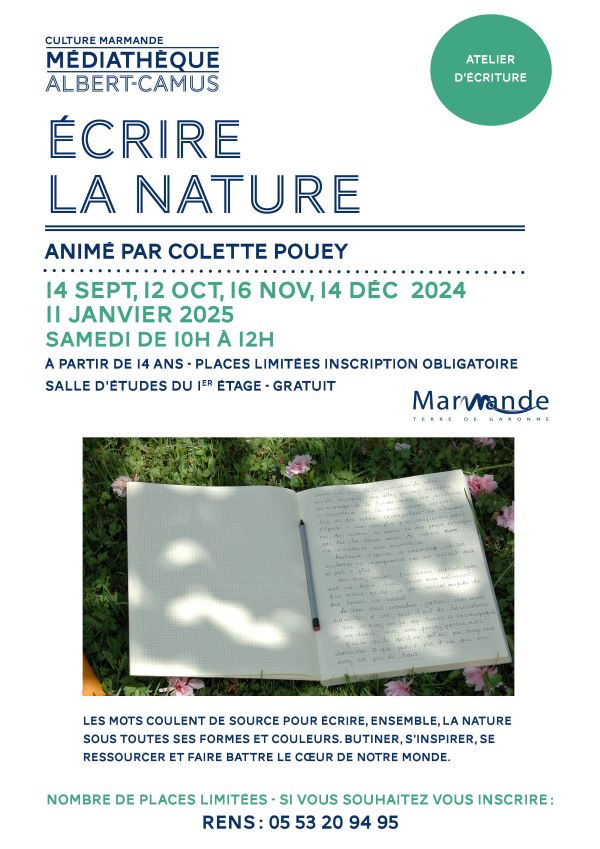 Atelier d'écriture "Ecrire le Nature" à la Médiathèque