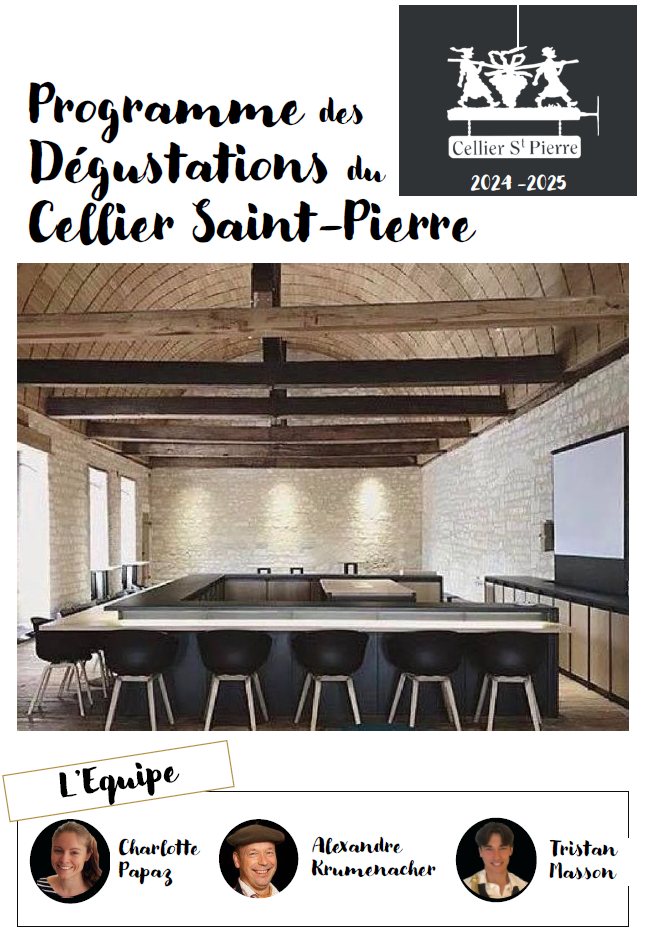 Atelier dégustation du Cellier Saint-Pierre 1er Crus & Belles Appellations