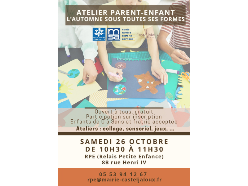 Atelier parent enfant l'autonomie sous toutes ses formes