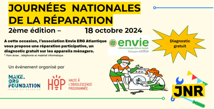 atelier réparation participatif Envie ERG  Nantes Saint-Herblain