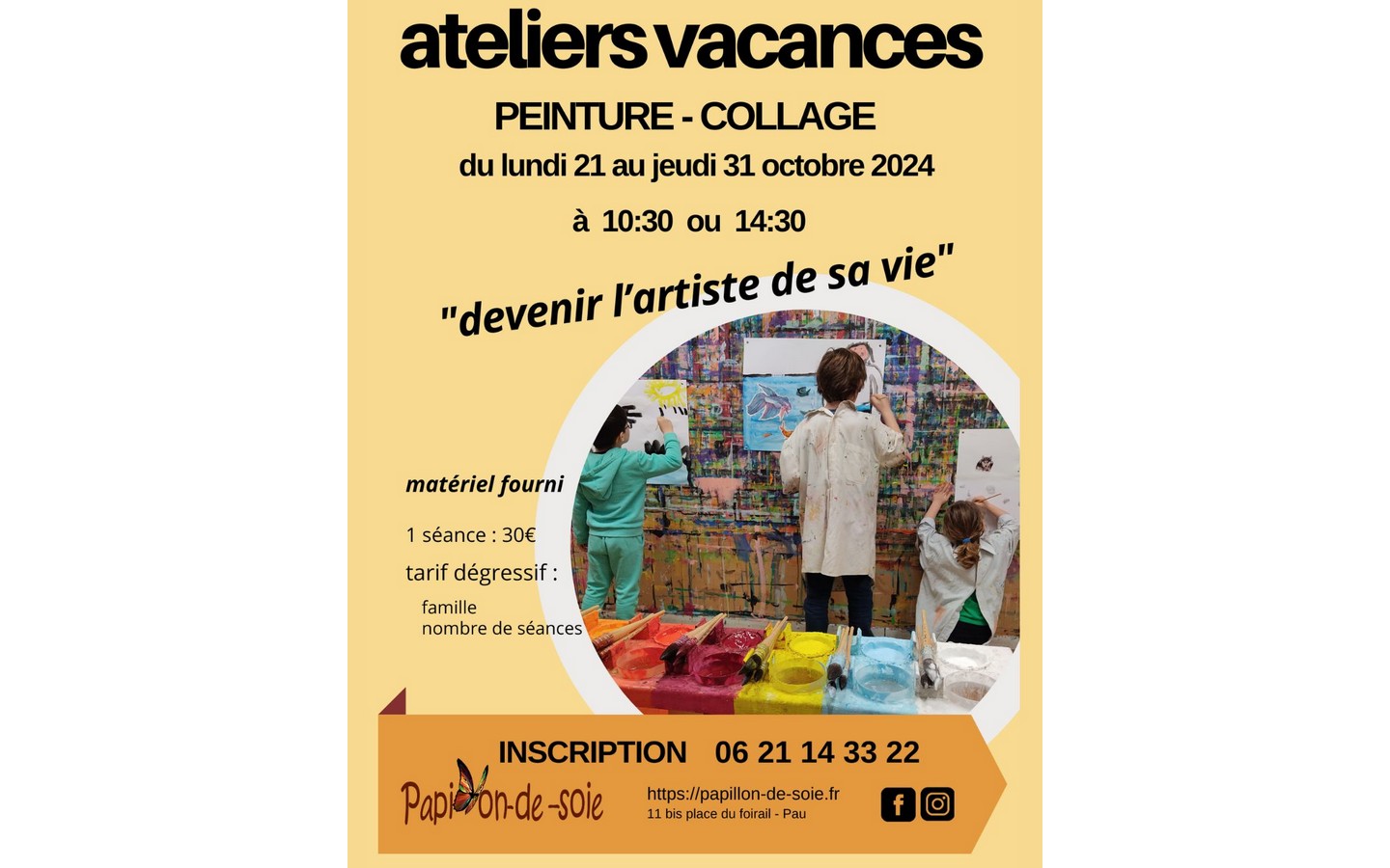 Ateliers vacances "devenir l'artiste de sa vie"