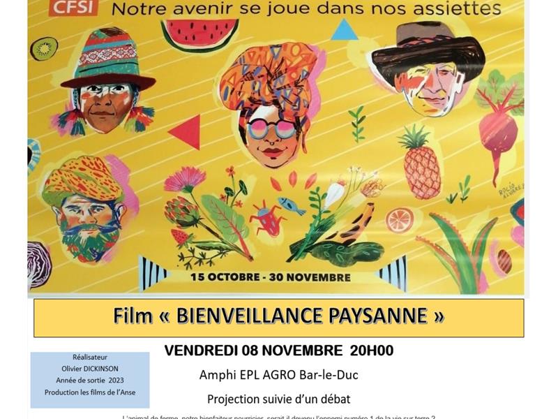 FESTIVAL ALIMENTERRE PROJECTION FILM BIENVEILLANCE PAYSANNE