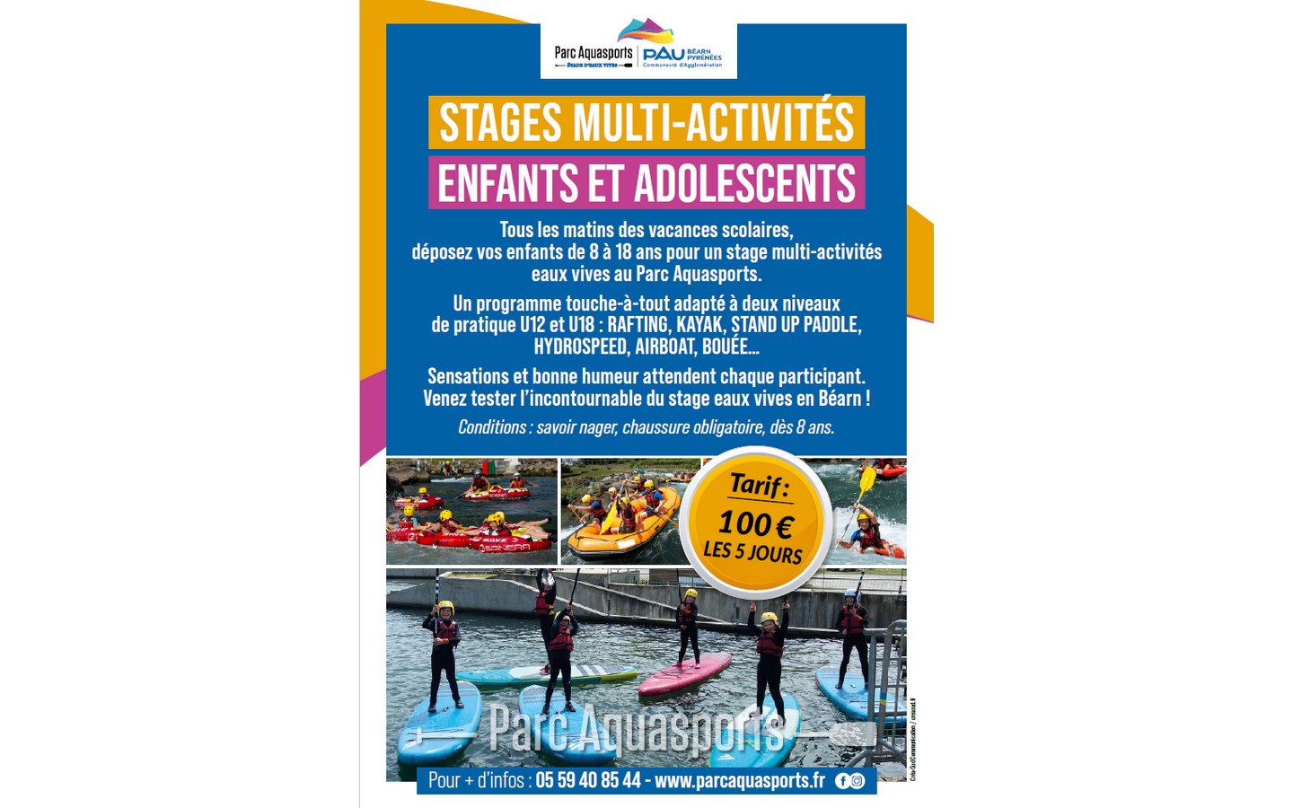 Stage multiactivités Parc Aquasport