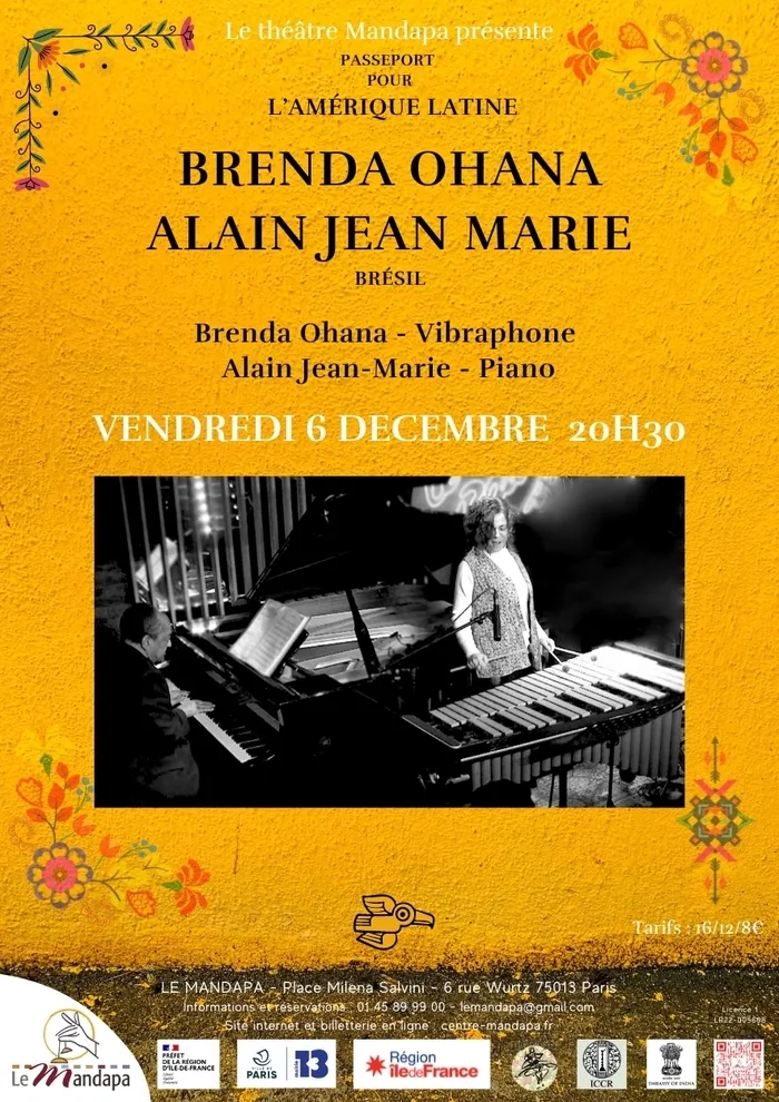 Brenda Ohana et Alain Jean Marie Duo Théâtre Mandapa Paris