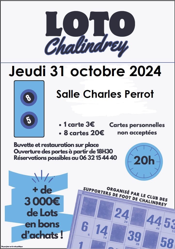 LOTO DES SUPPORTERS DE FOOT A CHALINDREY