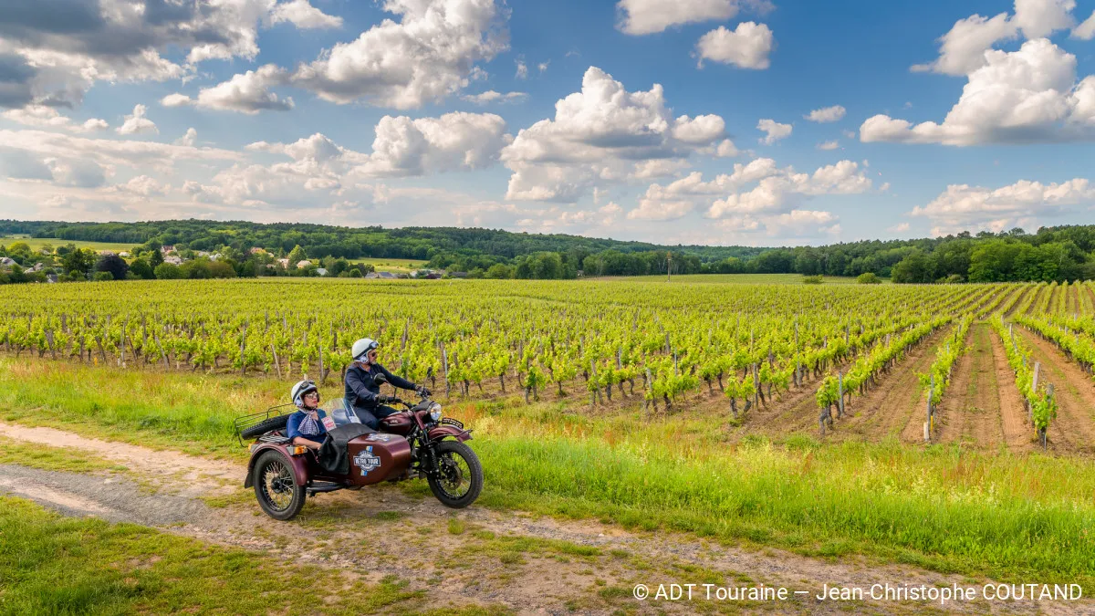 Le Fascinant Week-End avec Rétro Tour Ils se mettent en 4 pour nos 5 vins Balade dans les vignes en side-car