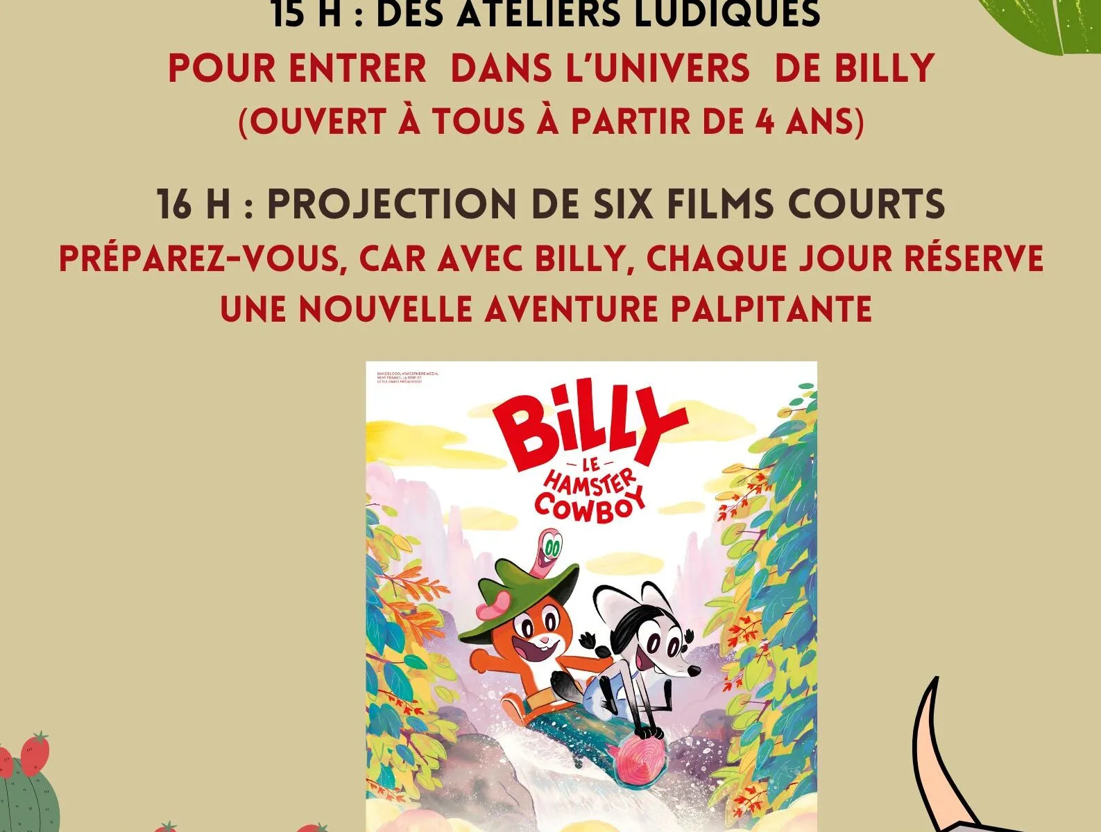 Ciné-lecture du CLAP Billy le Hamster Cowboy