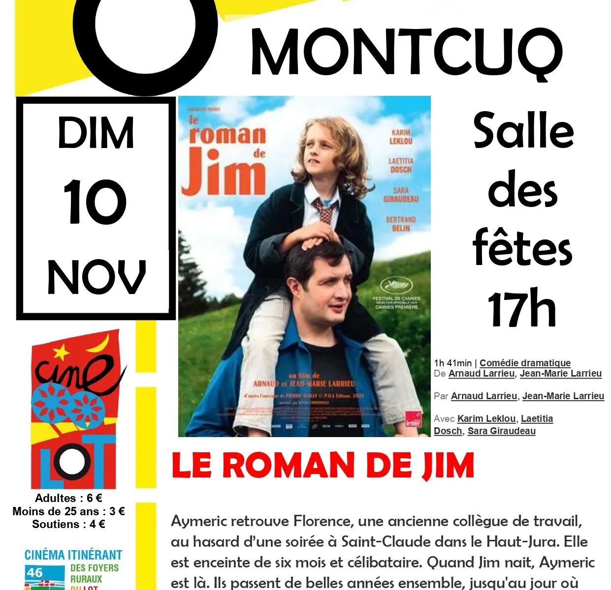 Ciné-Lot "Le roman de Jim"