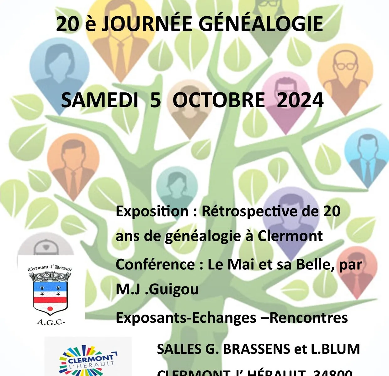 20ÈME JOURNÉE GÉNÉALOGIE DE L'ASSOCIATION GÉNÉALOGIQUE DU CLERMONTAIS