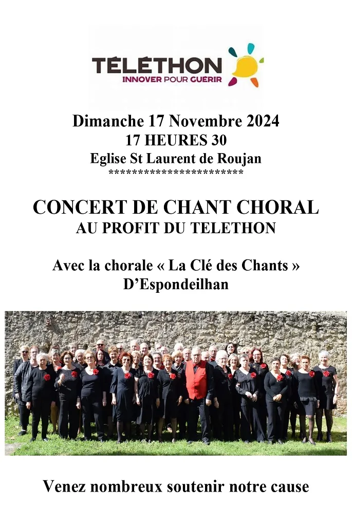 CONCERT DE CHANT CHORAL AU PROFIT DU TÉLÉTHON