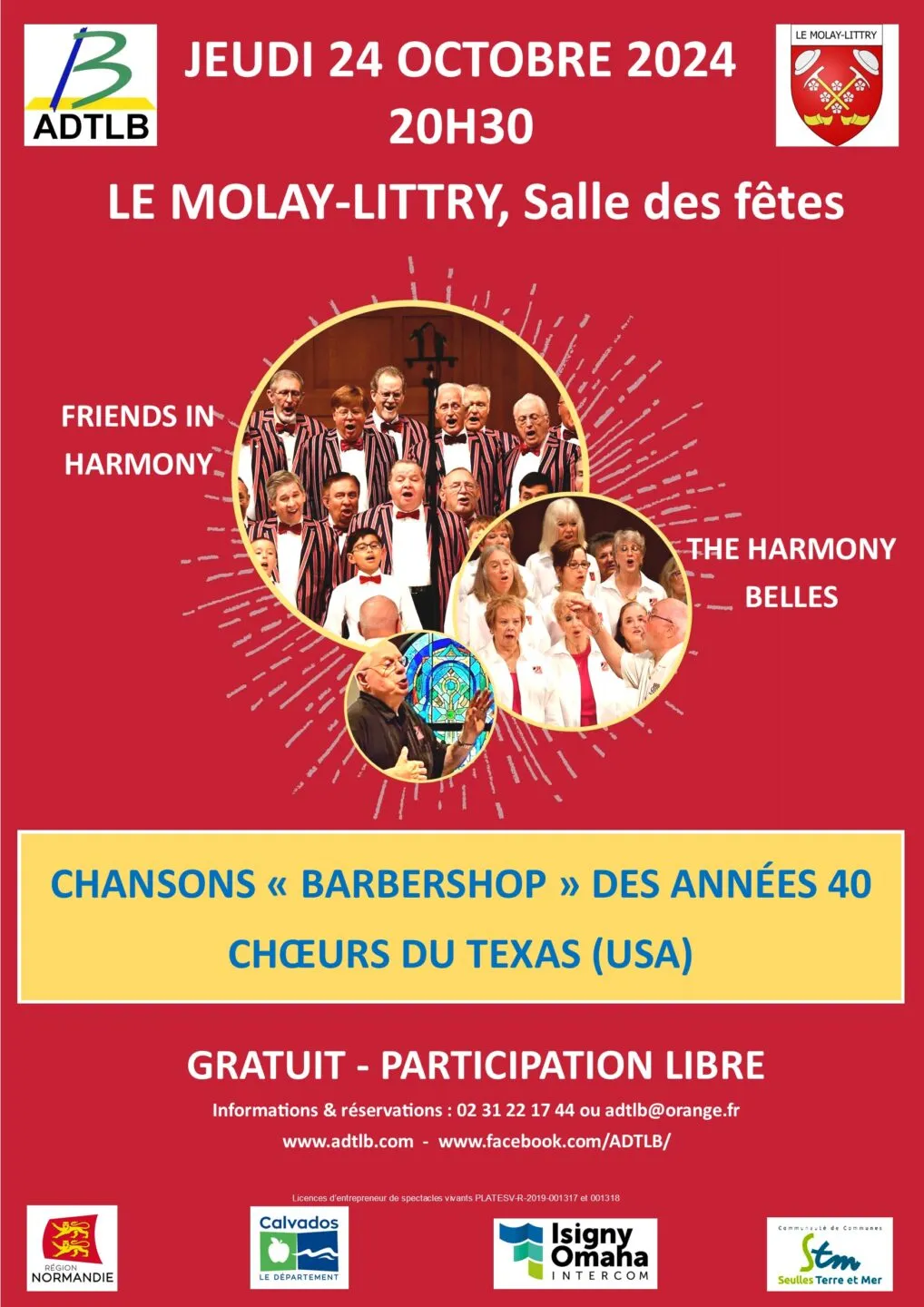 Concert de chants Barbershop par deux chœurs du Texas (USA) Friends in Harmony et The Harmony Belles