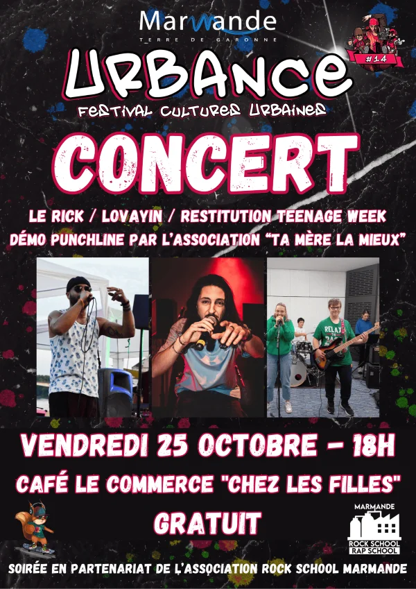 Concert Festival Urbance au Café Le Commerce Chez les Filles