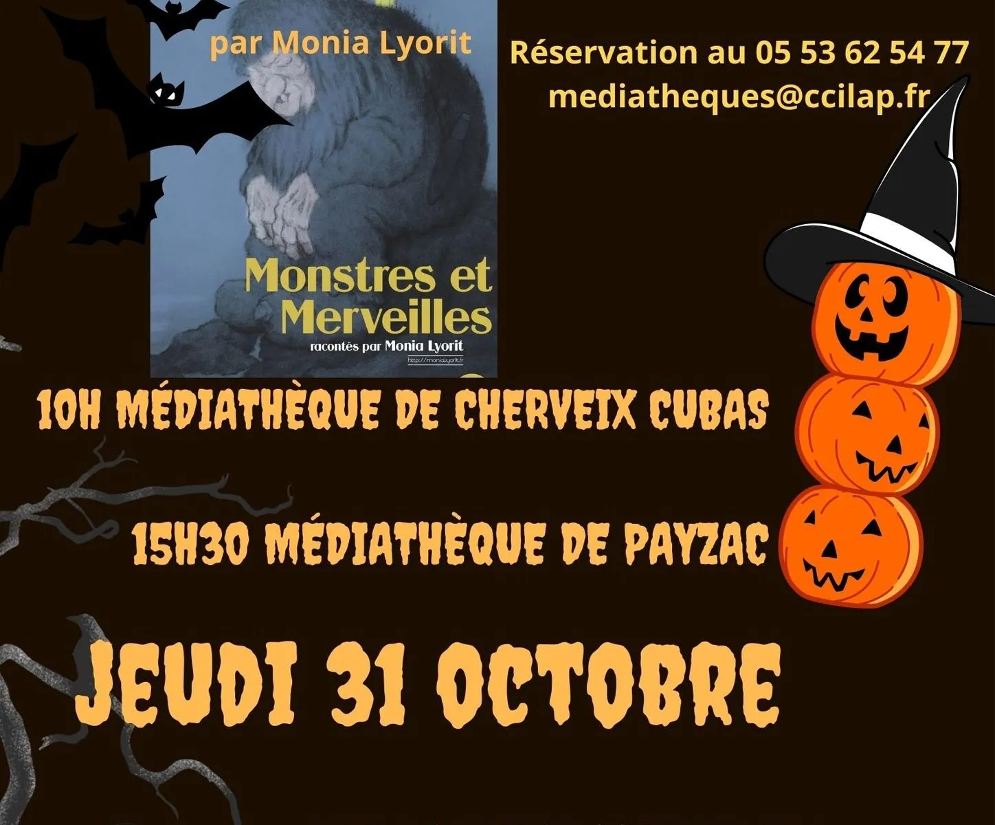 Contes pour Halloween dans les médiathèques