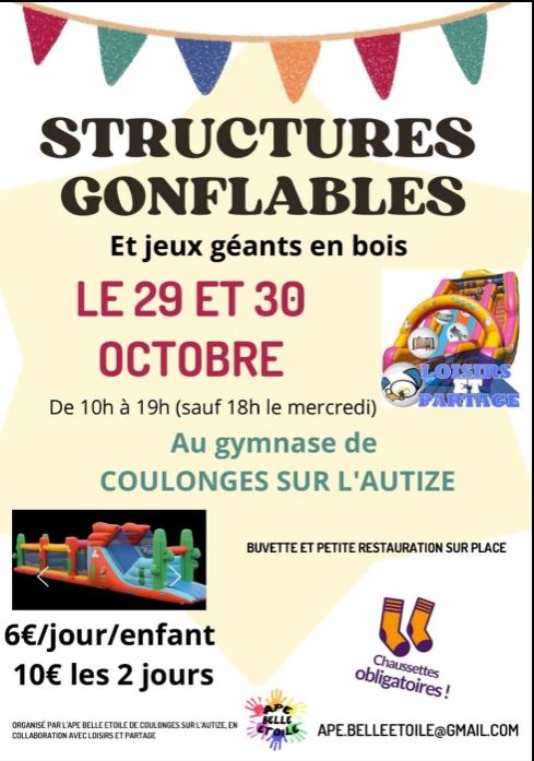 Structures gonflables et jeux géants en bois