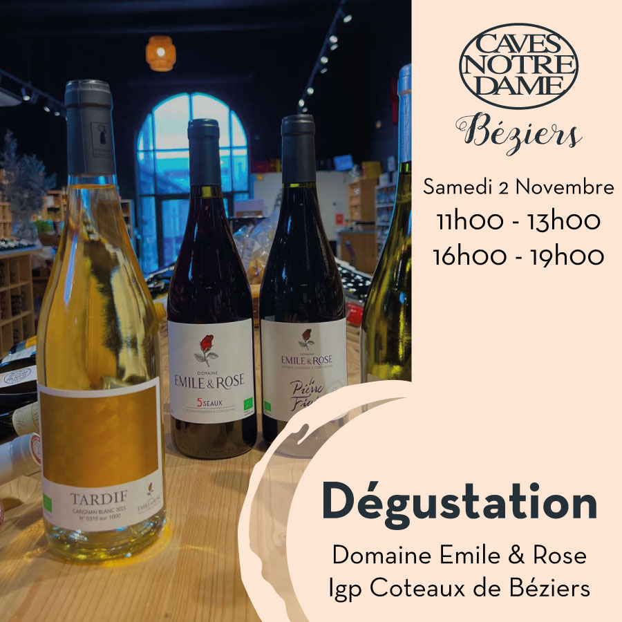 DEGUSTATION DES VINS DU DOMAINE EMILE & ROSE