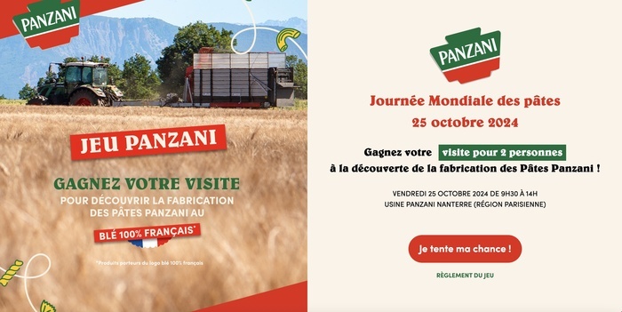 Grand jeu concours Panzani : Immersion exclusive de leur usine à gagner ! Usine Panzani Nanterre Nanterre