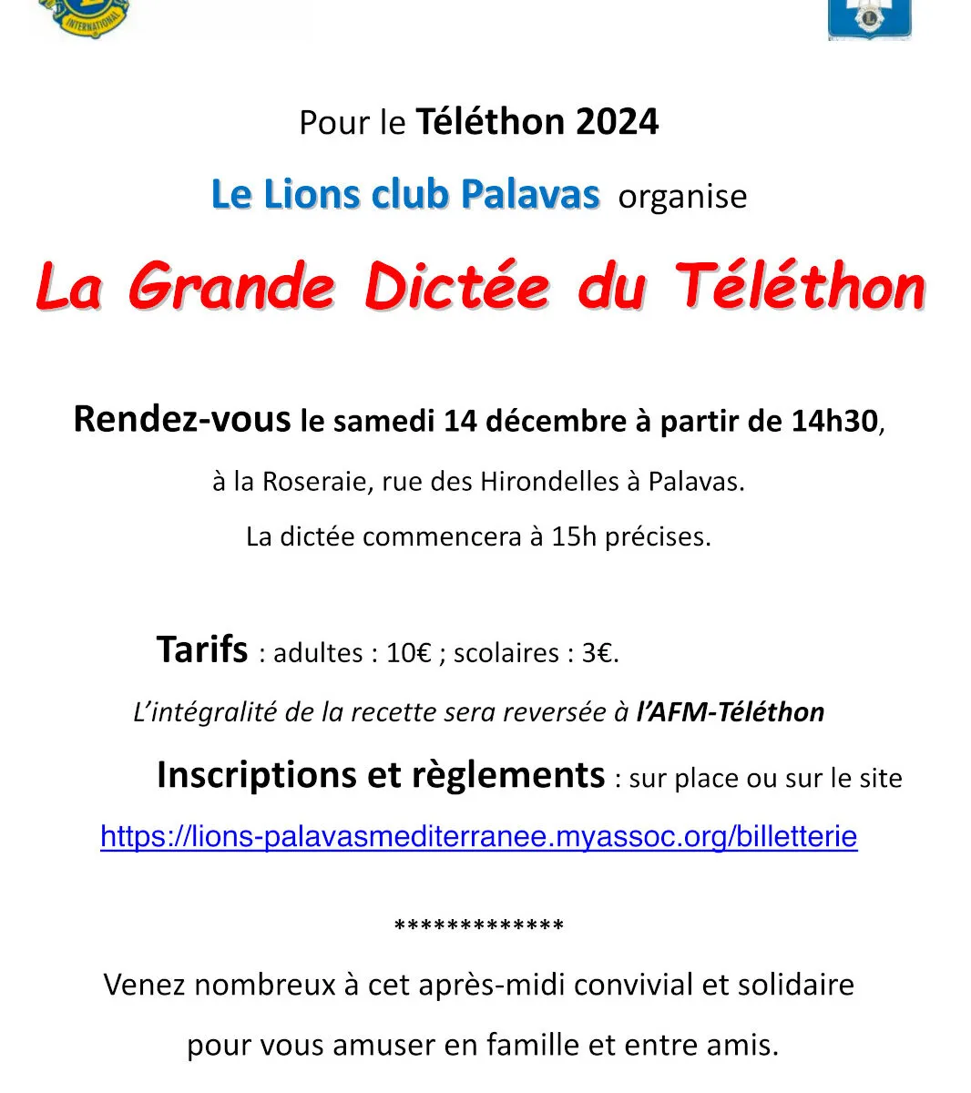 GRANDE DICTÉE DU TÉLÉTHON