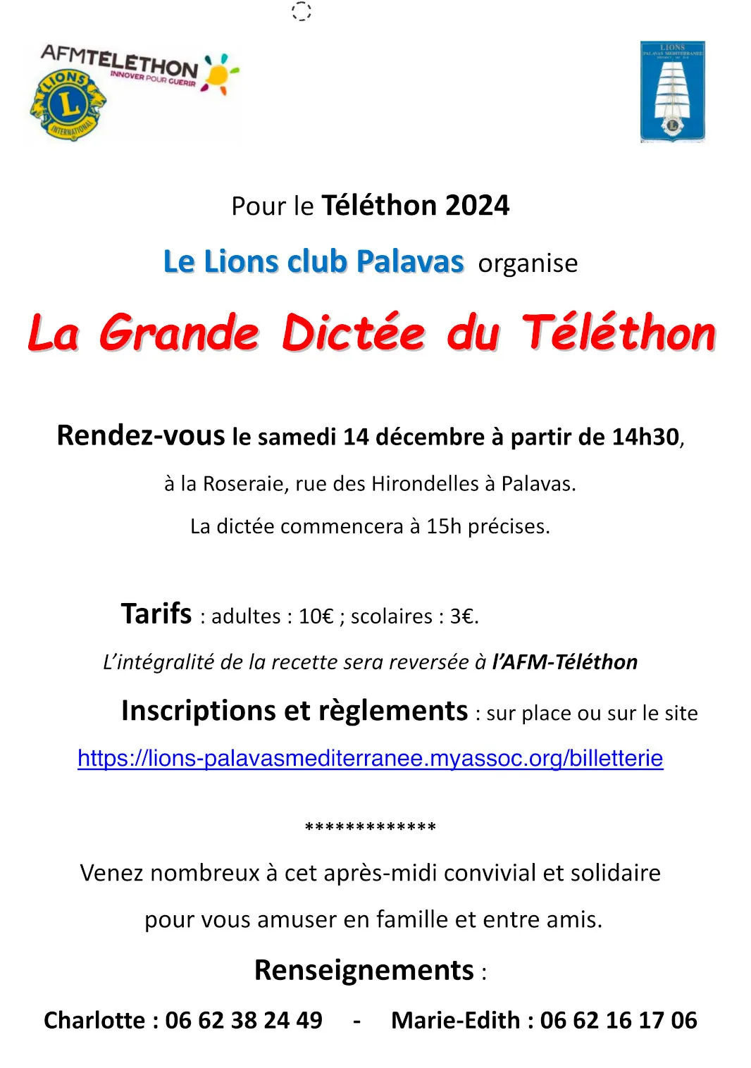 GRANDE DICTÉE DU TÉLÉTHON