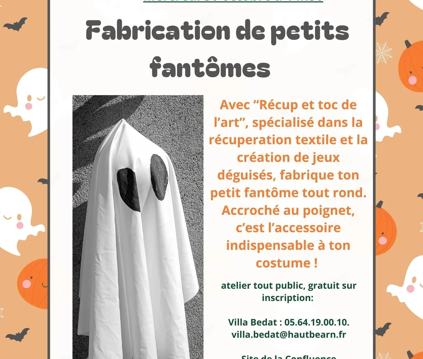 Halloween à la Villa Bedat Fabrication de petits fantômes