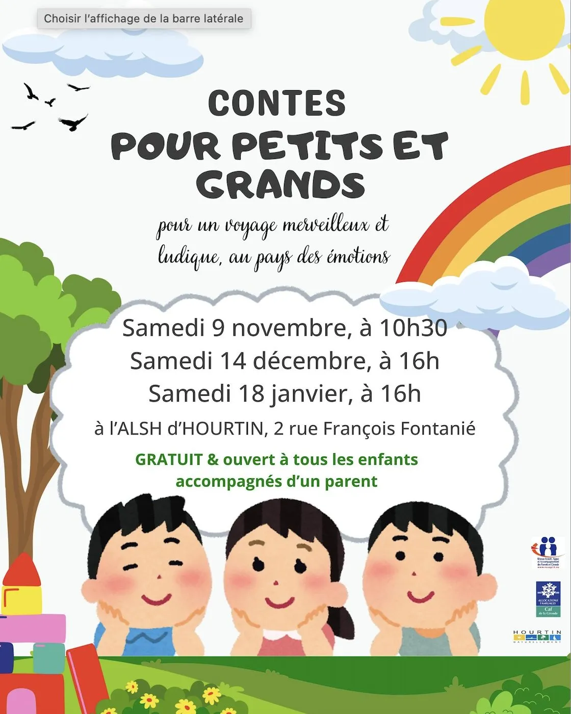 Contes pour les petits et les grands Organisé par le Réseau Ecoute