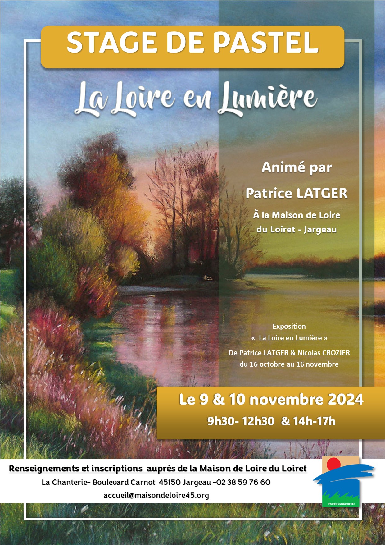 Stage de pastels secs La lumière de Loire animé par Patrice LAGER